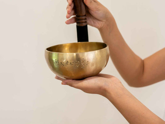 Hand Hammered Moon Singing Bowl - Base Note E4 (321) Hz