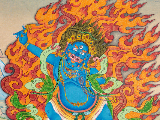 Vajrapani thangka close up