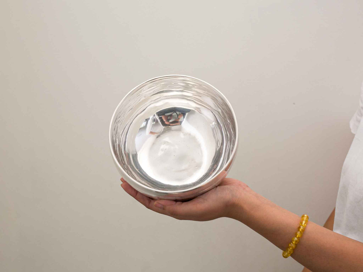 Silver Moon Singing Bowl - Base Note D4 (286 Hz)