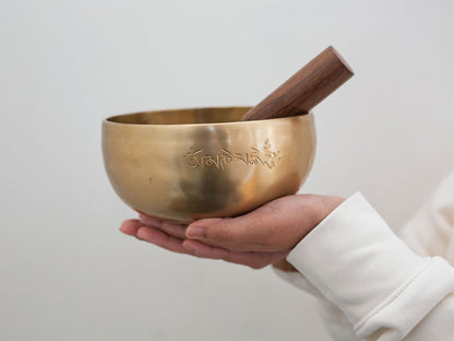 Hand Hammered Moon Singing Bowl - Base Note D#3 157 Hz