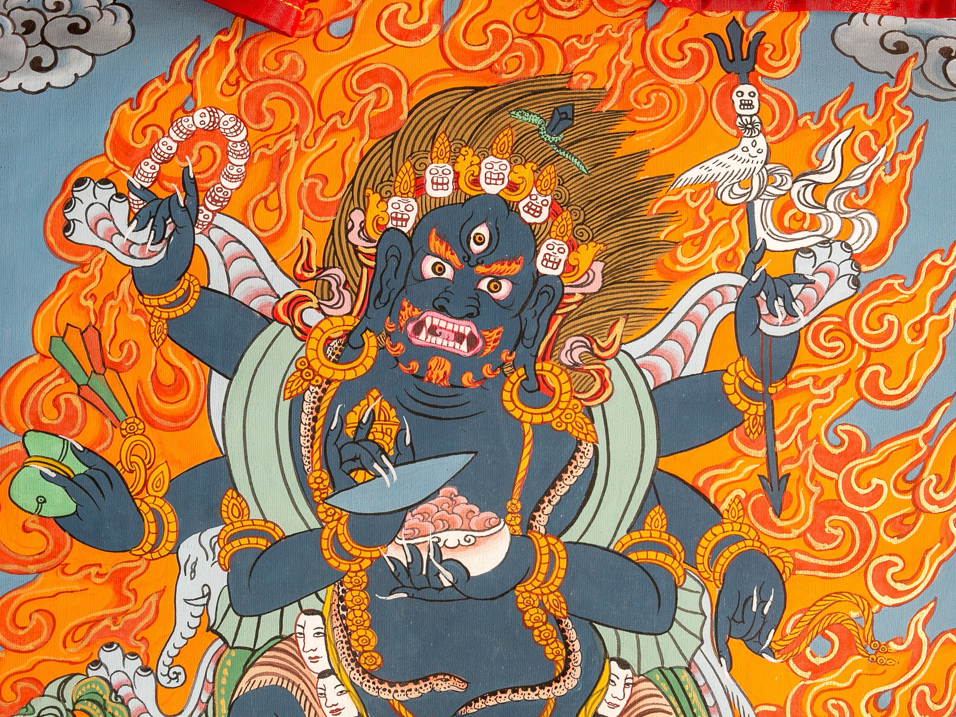 Close up of Mahakala Thangka 