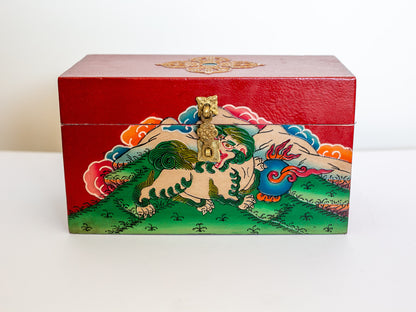 Snow Lion and Treasure Vase -  Tibetan Chest