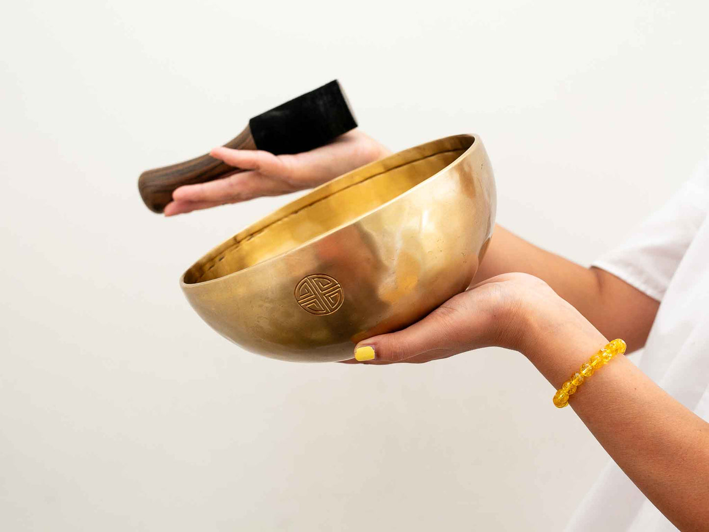 Hand Hammered Moon Singing Bowl - Base Note F3 170 Hz