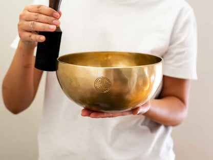 Hand Hammered Moon Singing Bowl - Base Note F#3 190 Hz