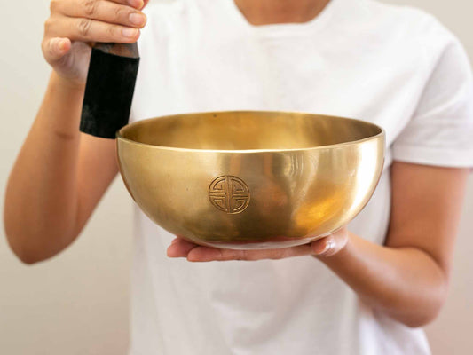 Hand Hammered Moon Singing Bowl - Base Note F#3 189 Hz