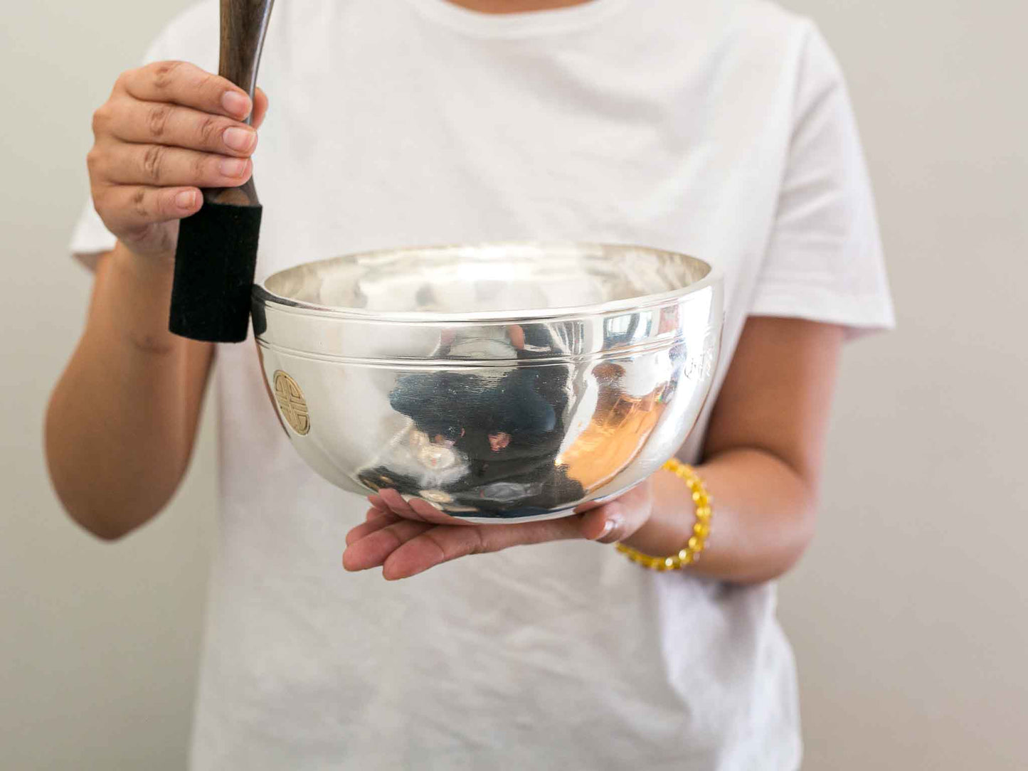 Silver Moon Singing Bowl - Base Note A#3 (235 Hz)