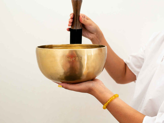 Hand Hammered Moon Singing Bowl - Base Note F#3 185 Hz