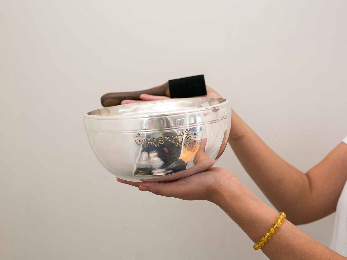 Silver Moon Singing Bowl - Base Note A#3 (235 Hz)