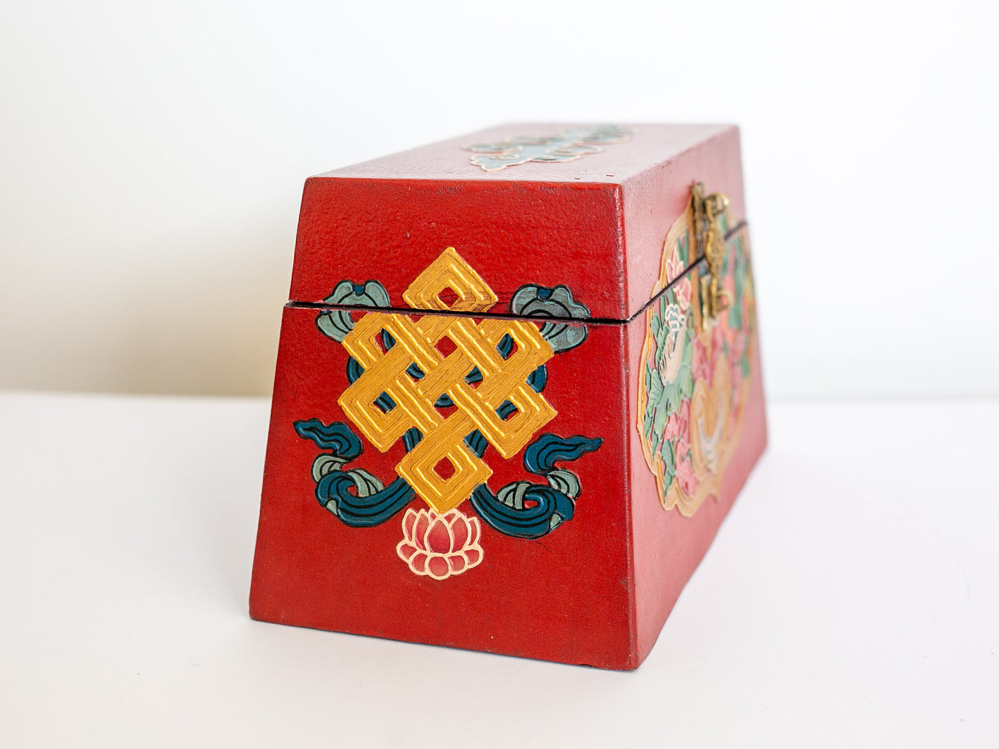 Good Fortune and Motifs -  Trapezoid Tibetan Chest