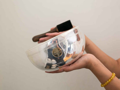 Silver Moon Singing Bowl - Base Note A#3 (235 Hz)