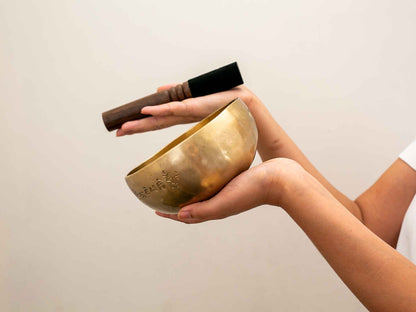 Hand Hammered Moon Singing Bowl - Base Note E4 (321) Hz
