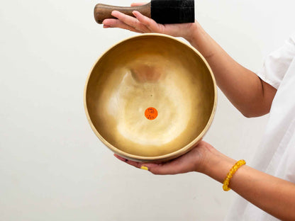 Hand Hammered Moon Singing Bowl - Base Note F#3 185 Hz