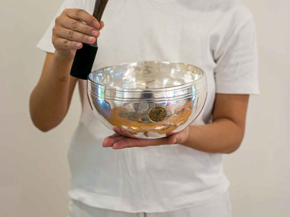 Silver Moon Singing Bowl - Base Note A#3 (226 Hz)