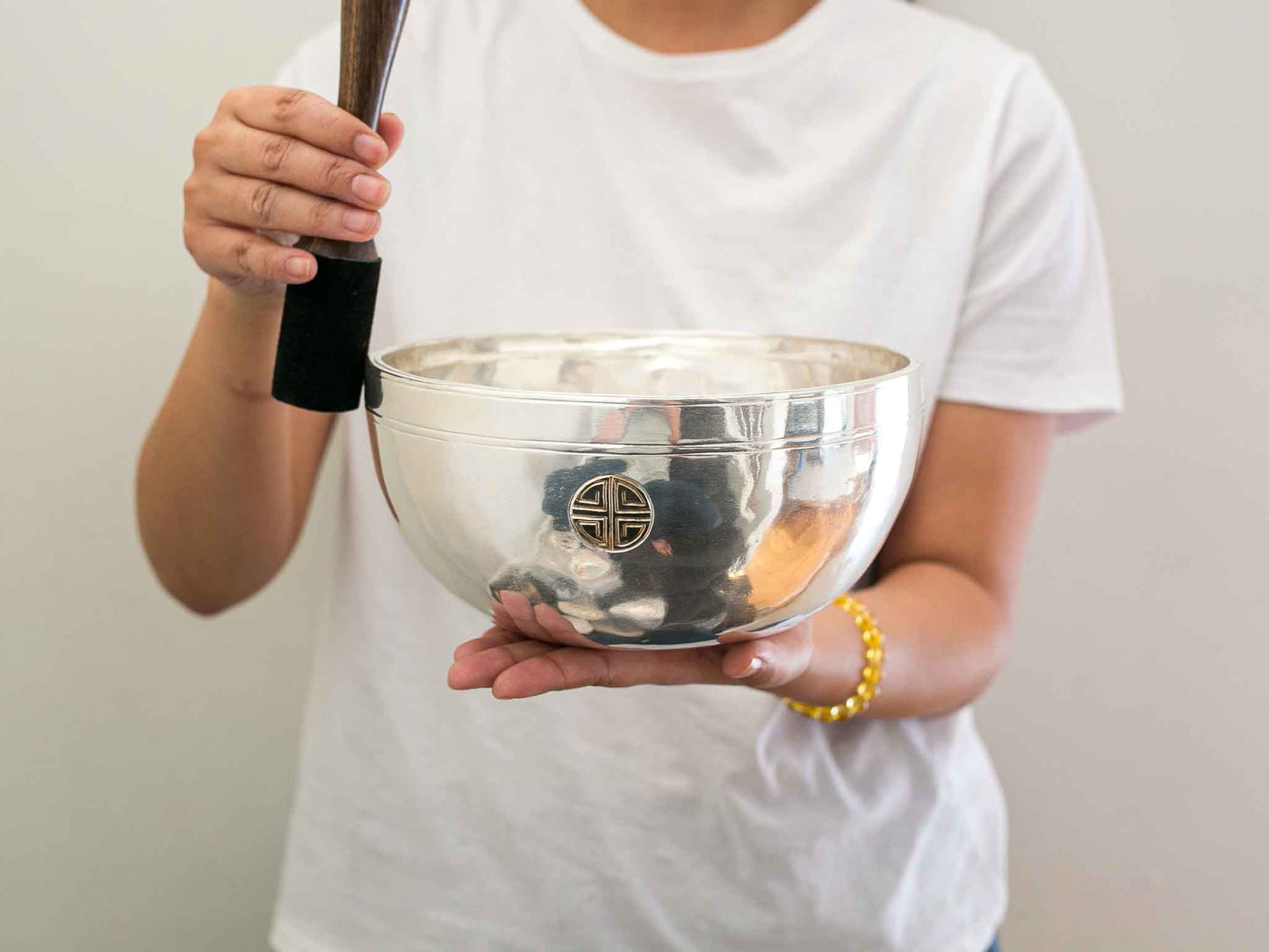 Silver Moon Singing Bowl - Base Note G#3 (211 Hz)