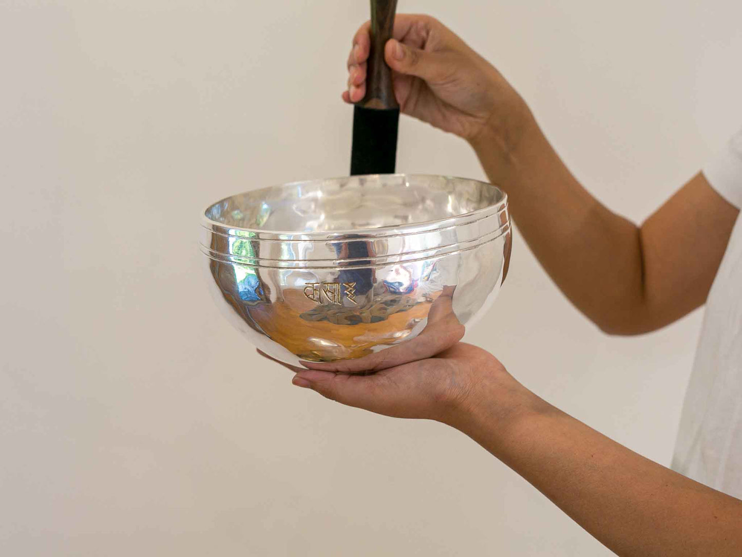 Silver Moon Singing Bowl - Base Note A#3 (226 Hz)