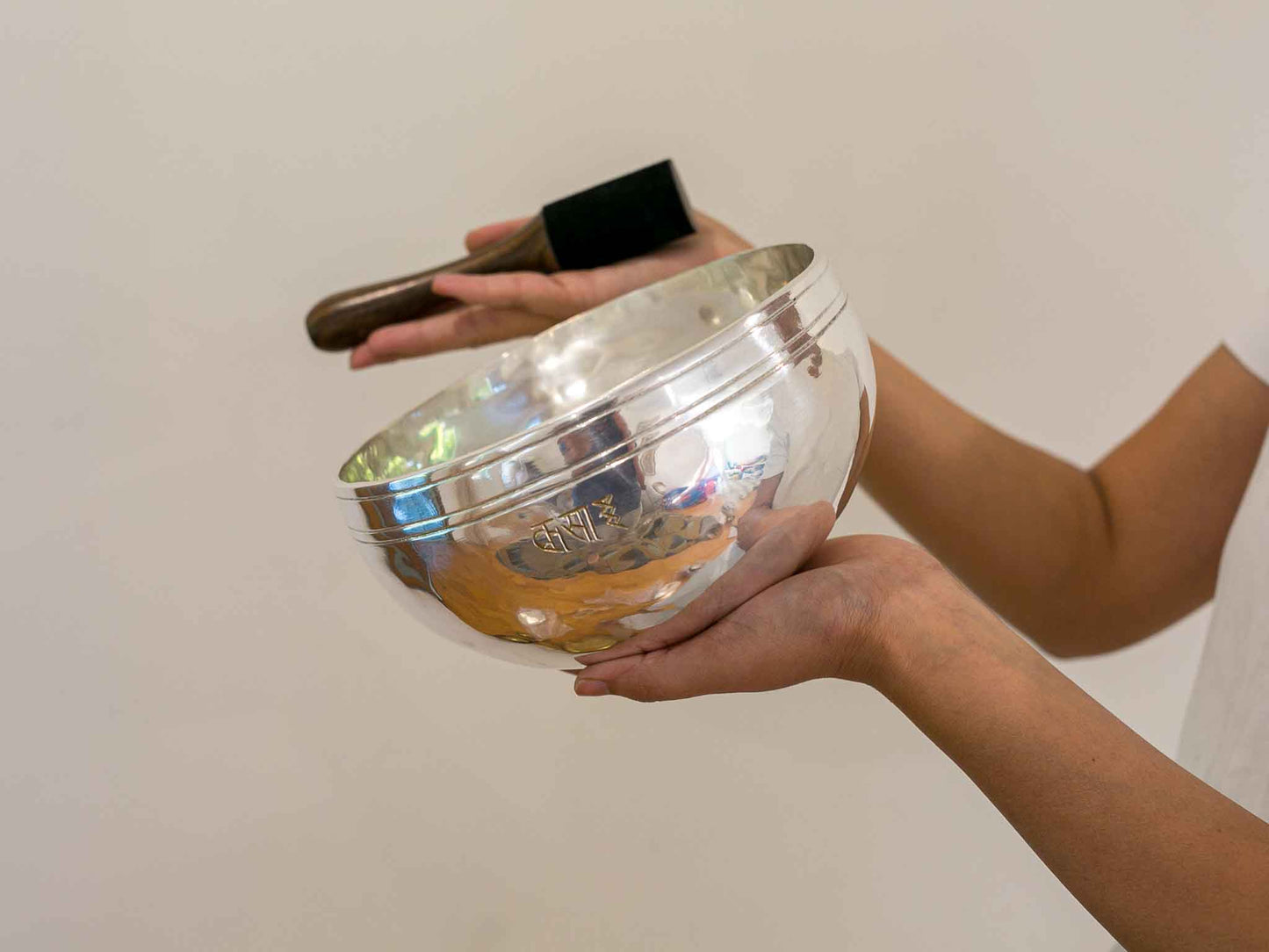 Silver Moon Singing Bowl - Base Note A#3 (226 Hz)