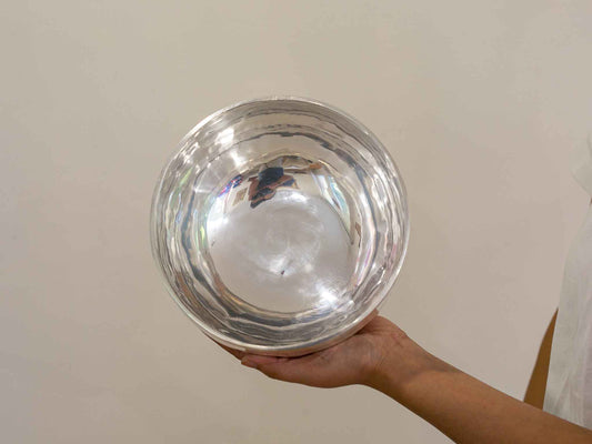 Silver Moon Singing Bowl - Base Note A#3 (226 Hz)