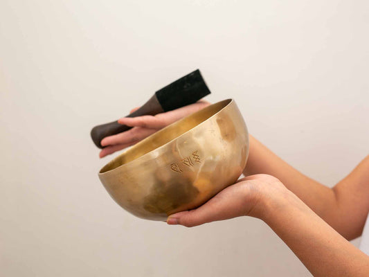 Hand Hammered Moon Singing Bowl - Base Note F#3 179 Hz