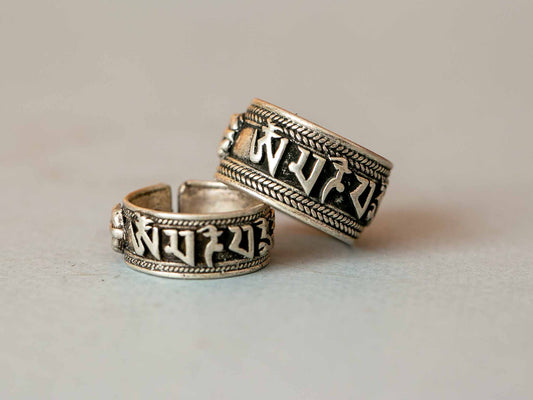 Compassion Mantra Silver Ring