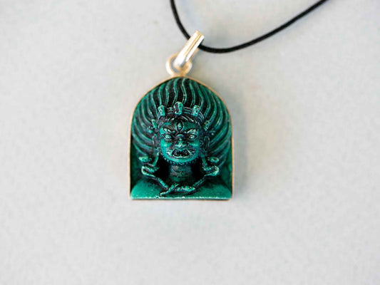 Resin and White Metal Mahakala Pendant