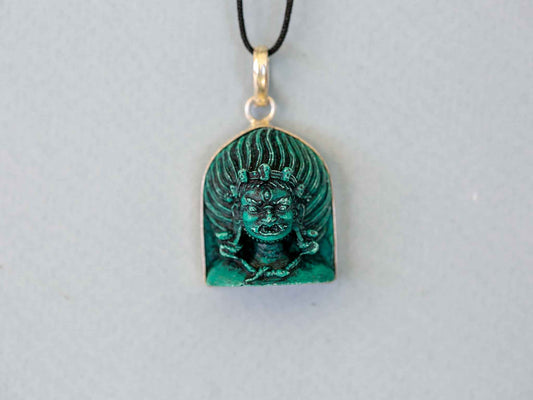 Resin and White Metal Mahakala Pendant