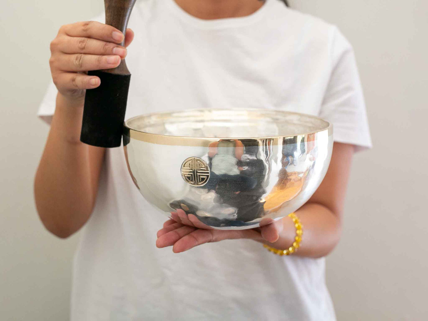 Silver Moon Singing Bowl - Base Note D#3 (153 Hz)