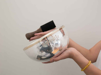 Silver Moon Singing Bowl - Base Note D#3 (153 Hz)