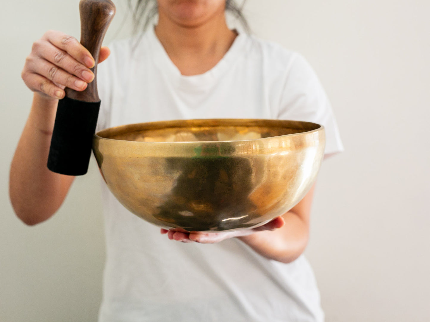 Hand Hammered Singing Bowl - Base Note A#2 119Hz