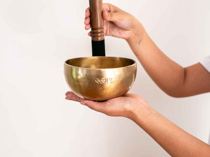 Hand Hammered Moon Singing Bowl - Base Note F#4 365 Hz