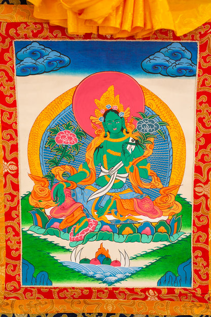 Original Green Tara Thangka Painting