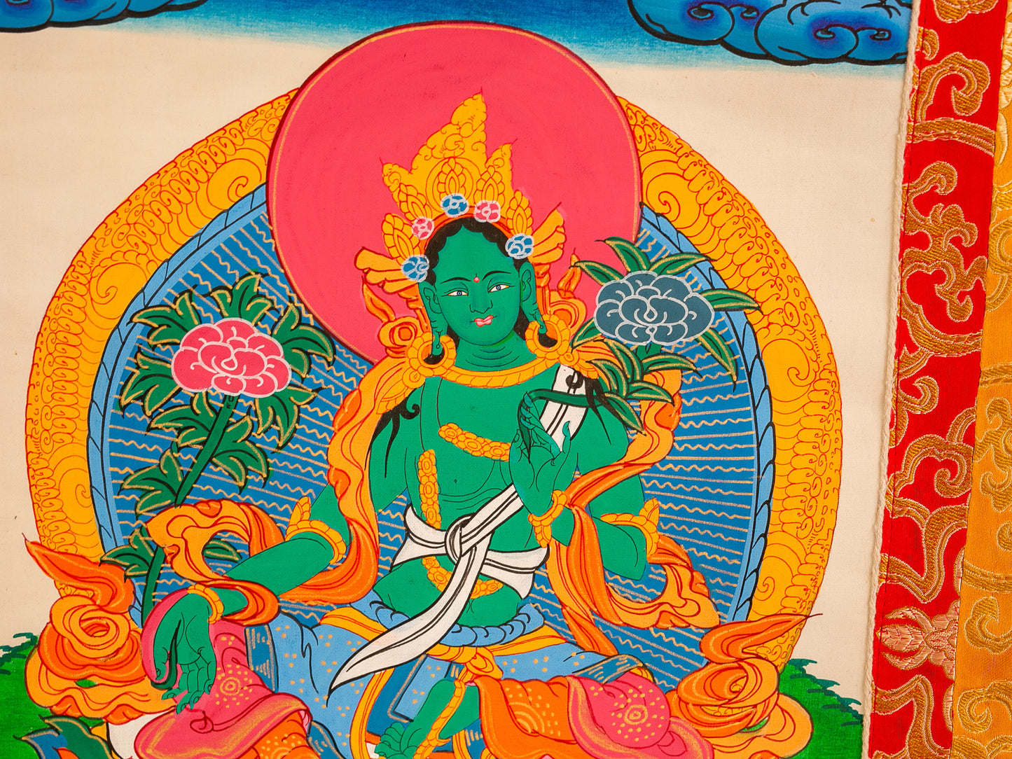 Original Green Tara Thangka Painting