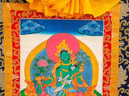 Original Green Tara Thangka Painting