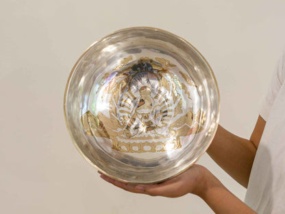 Silver Moon Singing Bowl - Base Note D#3 (153 Hz)