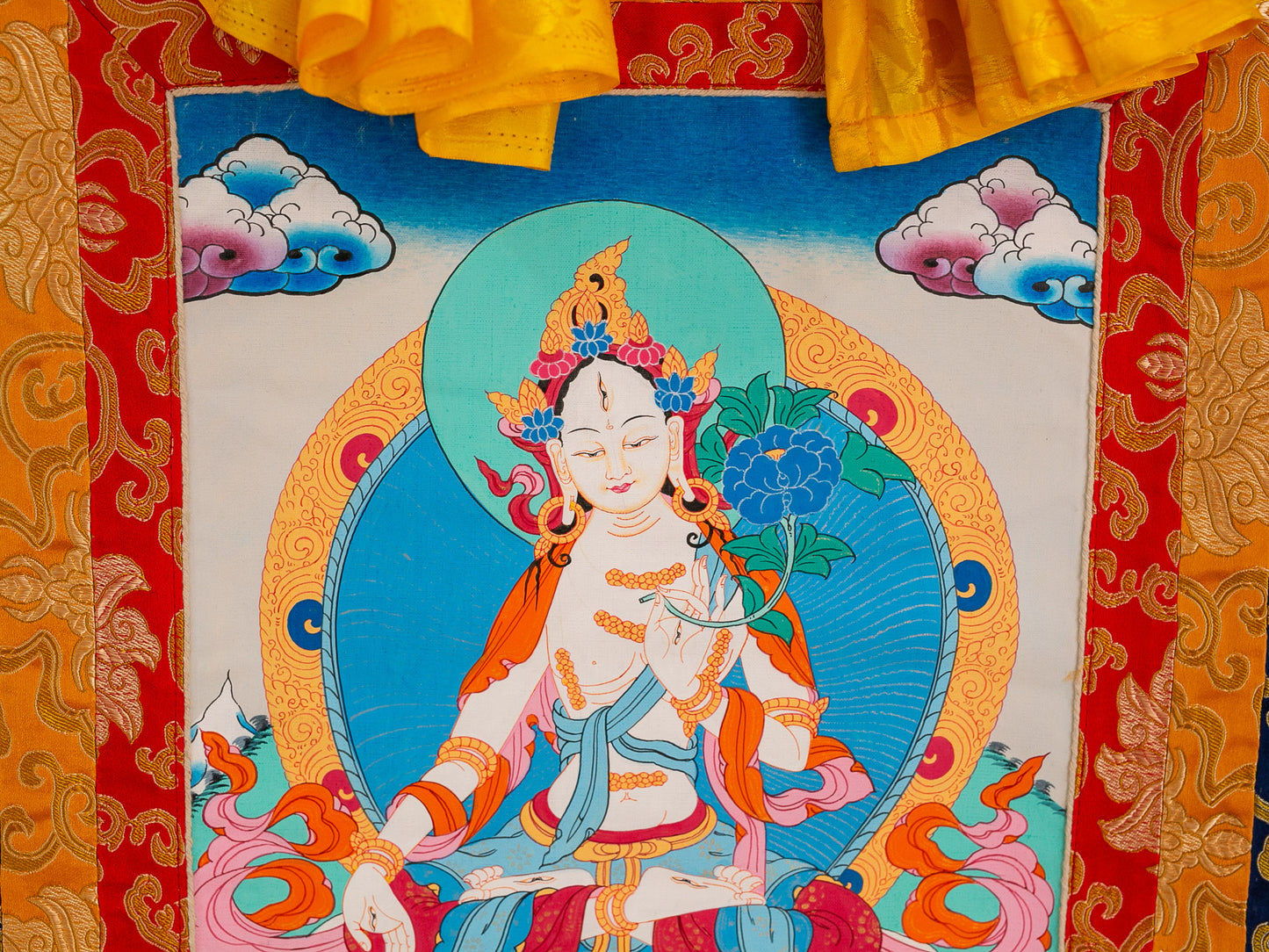 Original White Tara Thangka Painting