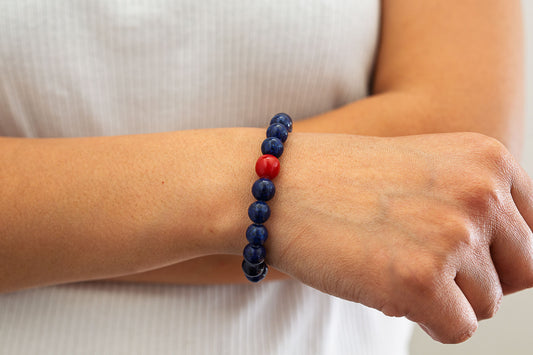 Lapis Buddha Mala Bracelet
