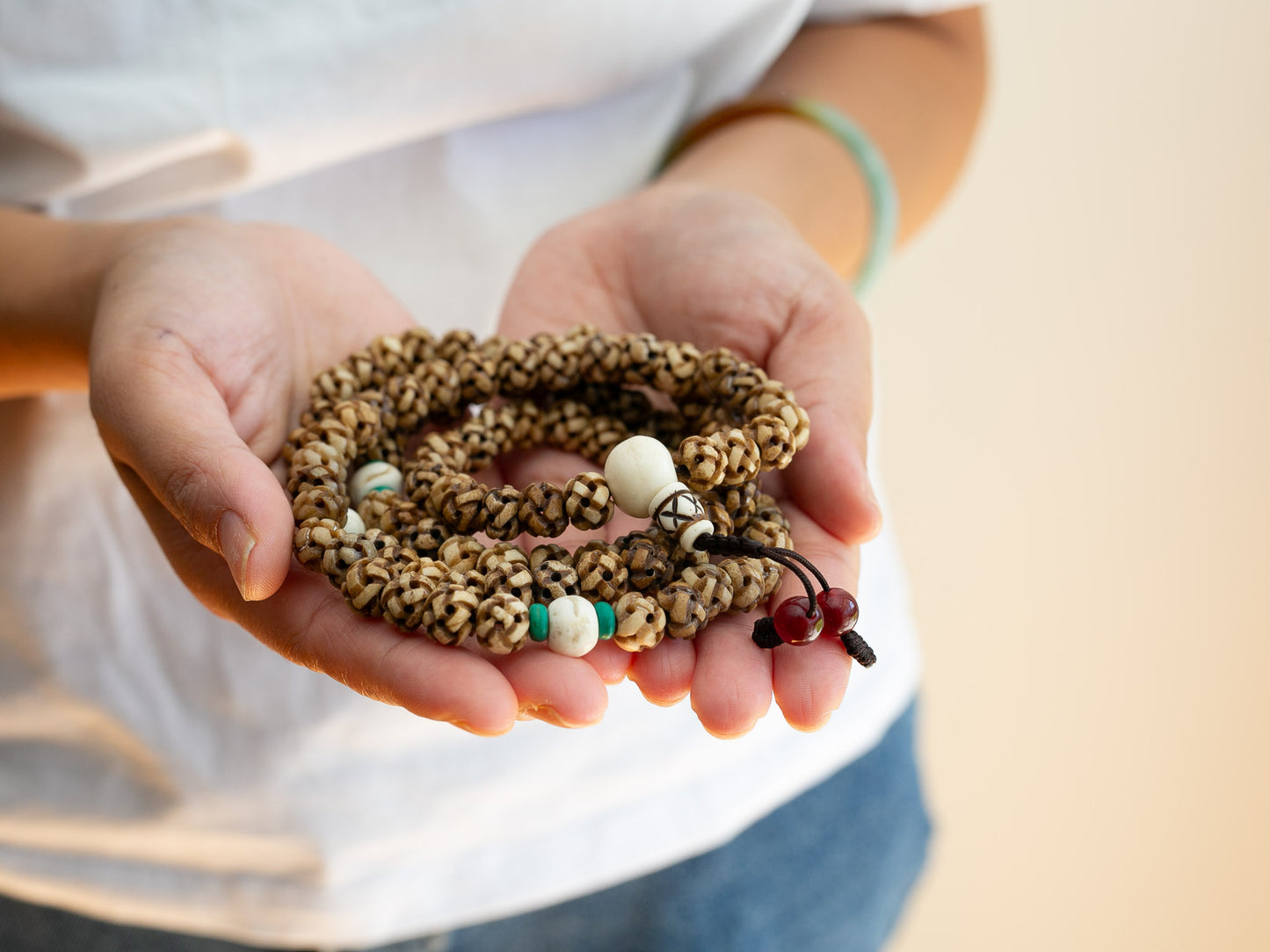 Impermanence Carved Bone Mala #2