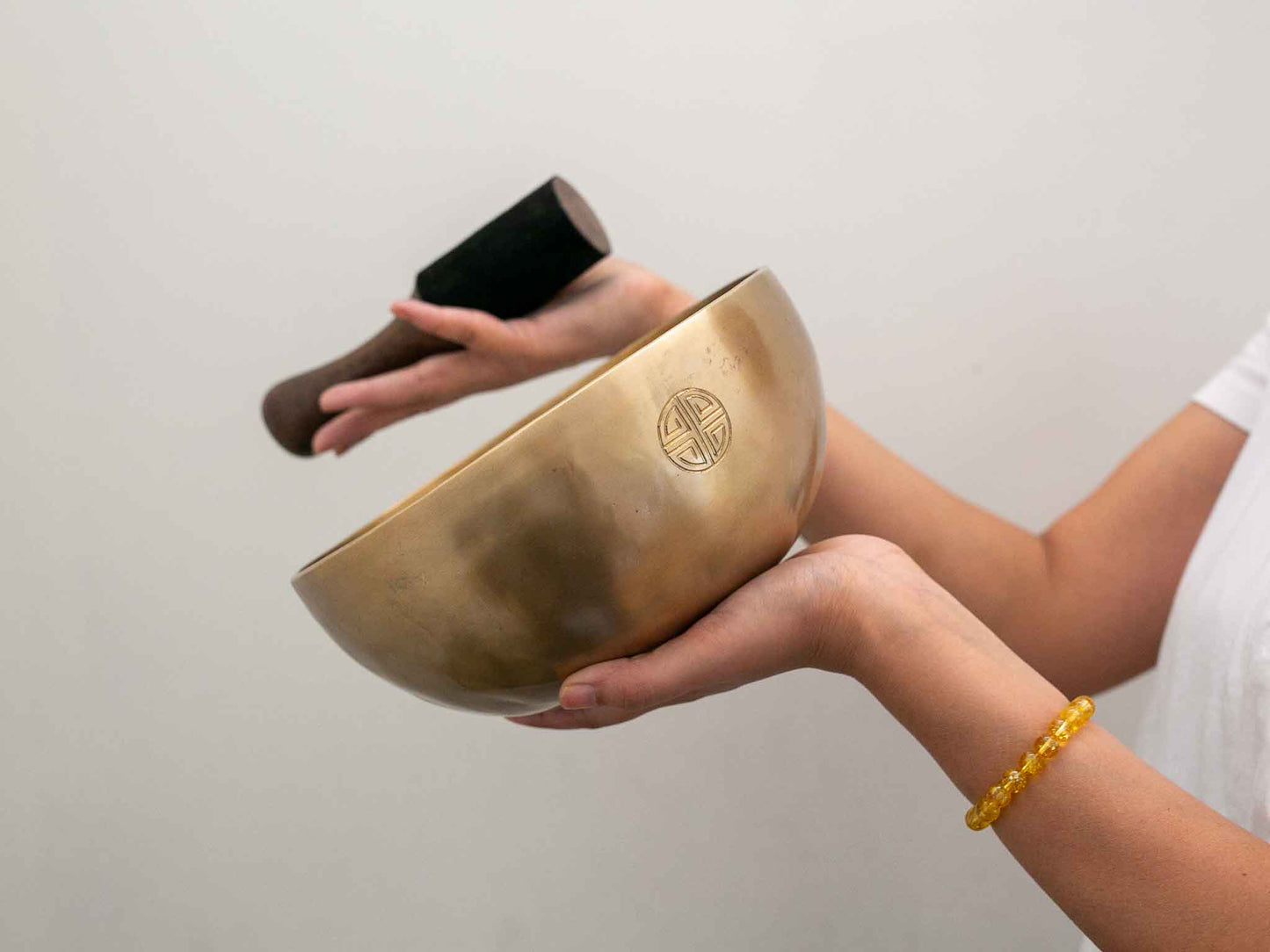 Hand Hammered Moon Singing Bowl - Base Note F3 173 Hz