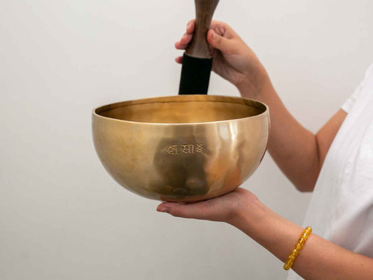 Hand Hammered Moon Singing Bowl - Base Note D#3 155 Hz