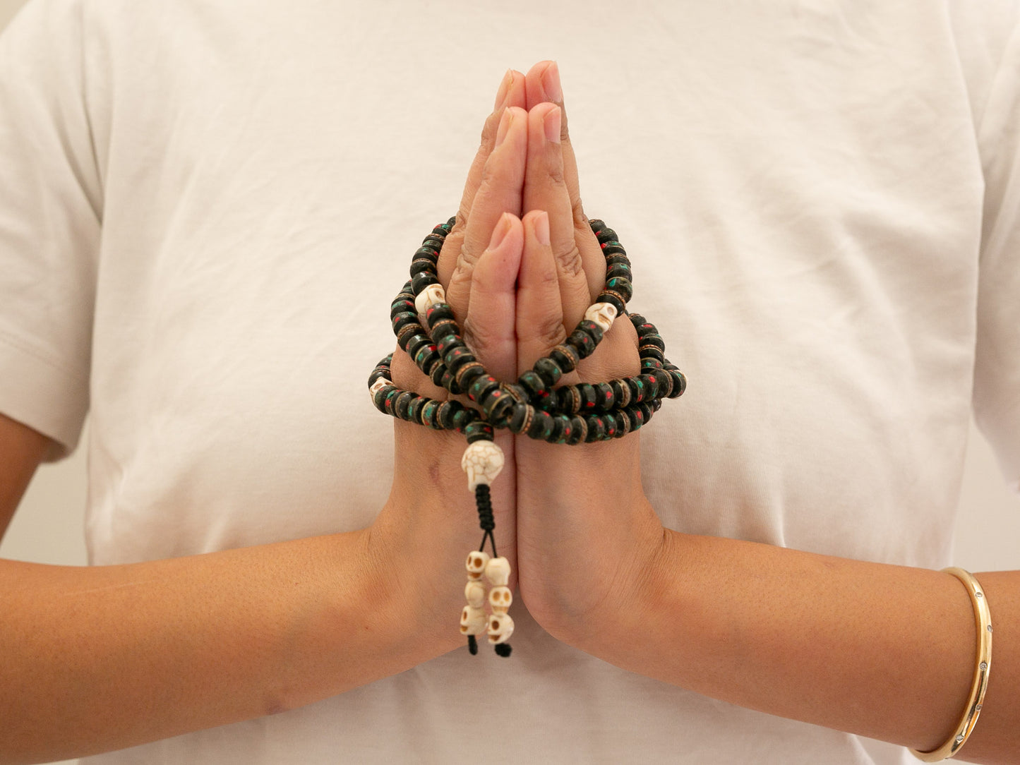 Black Bone Inlay Mala