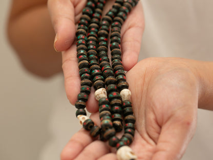 Black Bone Inlay Mala