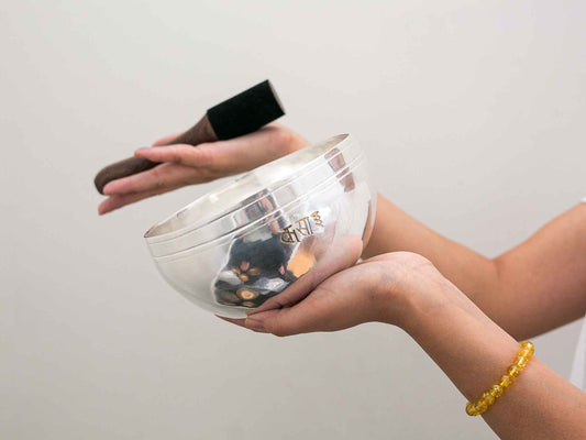 Silver Moon Singing Bowl - Base Note C#4 (278 Hz)