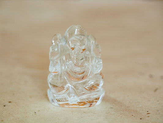 Miniature Ganesha Quartz Crystal Statue