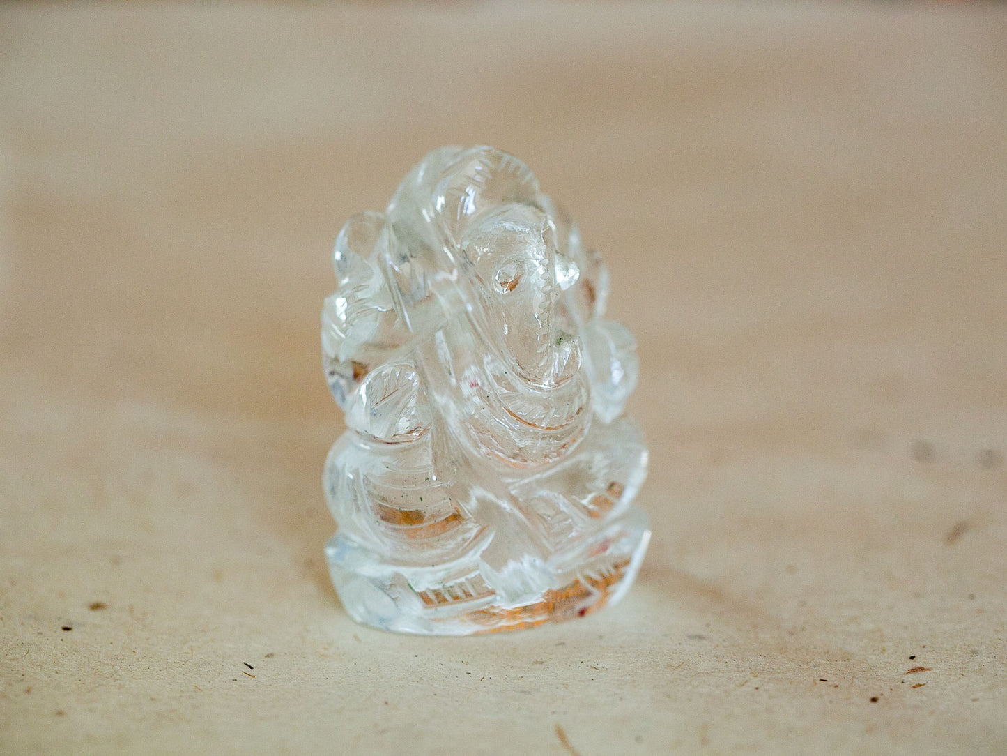 Miniature Ganesha Quartz Crystal Statue