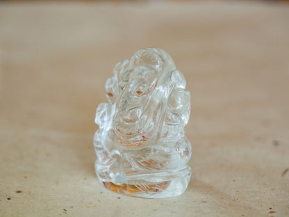 Miniature Ganesha Quartz Crystal Statue