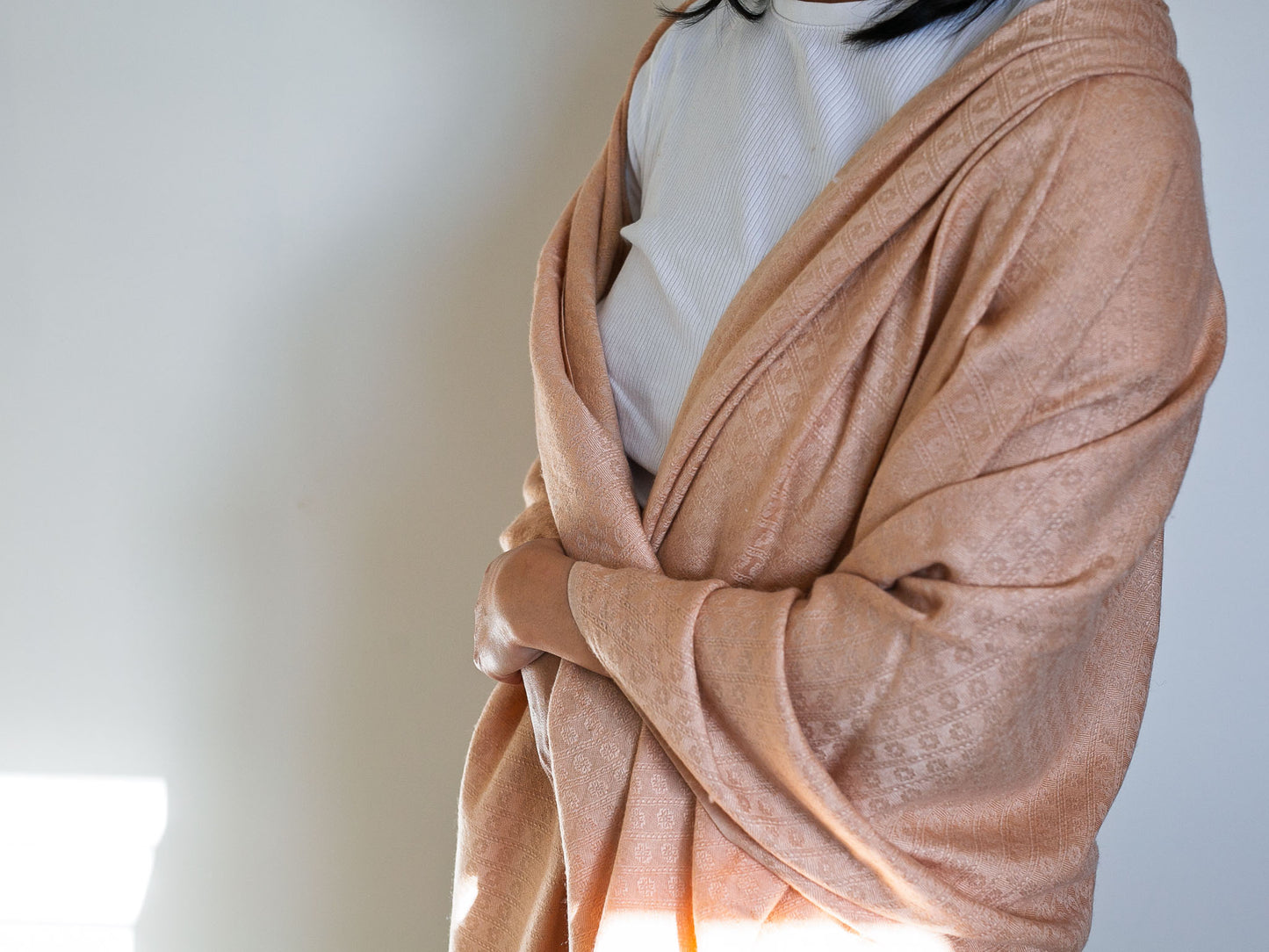 Cashmere and Silk Patterned Shawl (2 Shades)