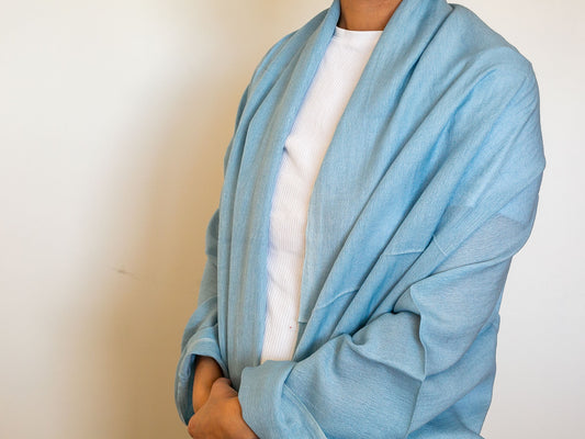 Cashmere and Silk Shawl (2 colours Blue & Butterscotch)