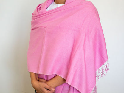 Cashmere and Silk Shawl (2 colours Pink and Yellow)
