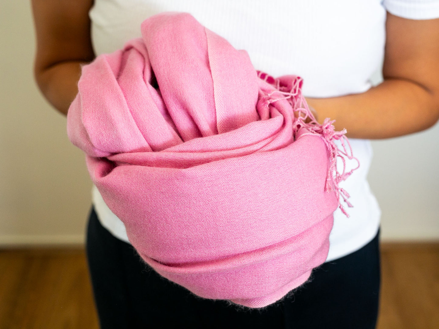 Cashmere and Silk Shawl (2 colours Pink and Yellow)