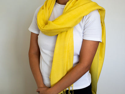 Cashmere and Silk Shawl (2 colours Pink and Yellow)