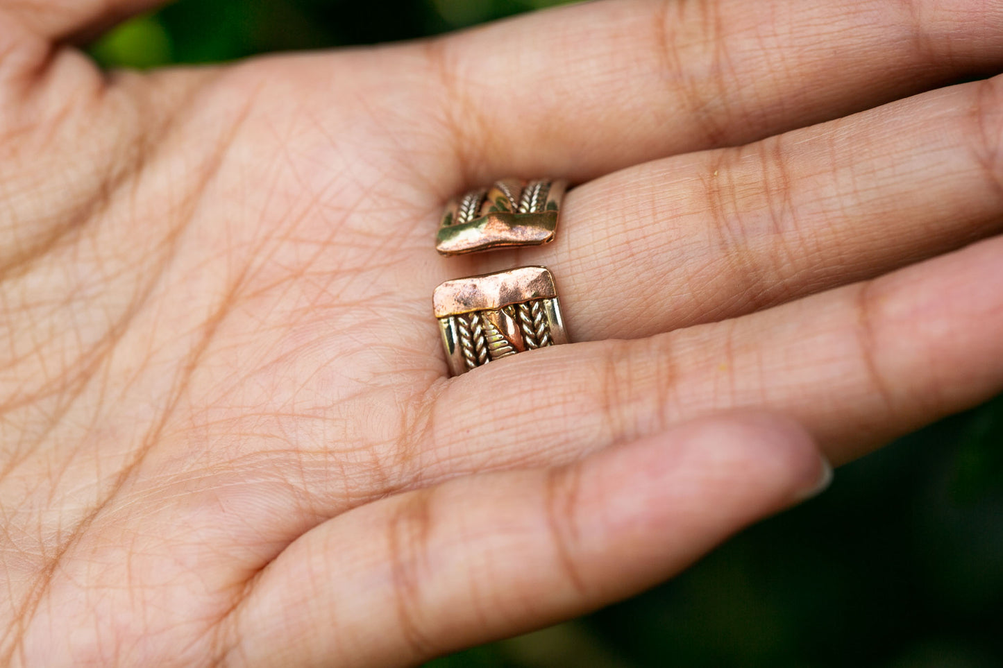 Three Metal Braided Cuff Ring